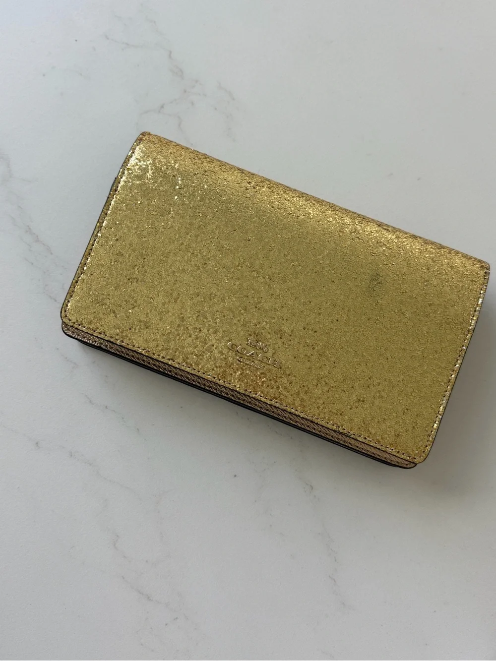 Coach Gold Glitter Crossbody Bag
